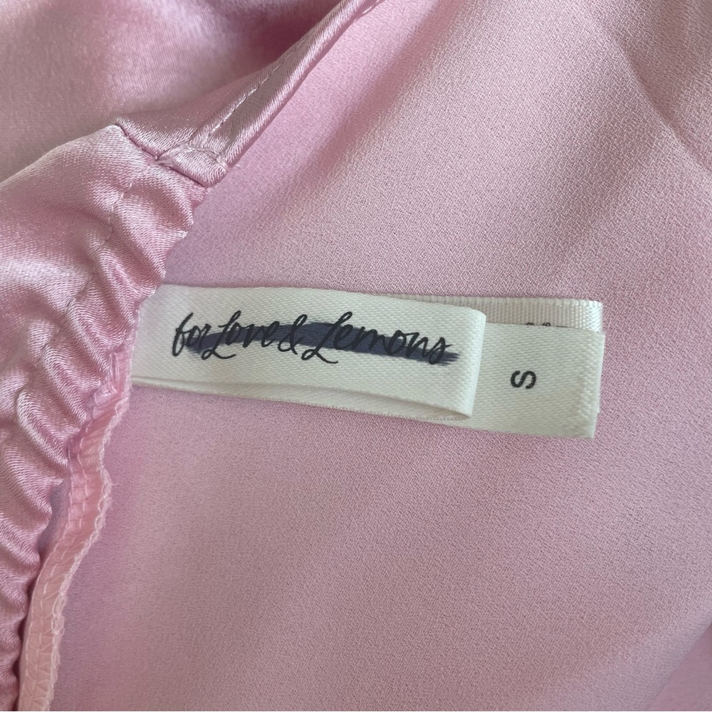 New! For Love and Lemons pink satin cutout slip dress nightie pink 15323 - Picture 11 of 14